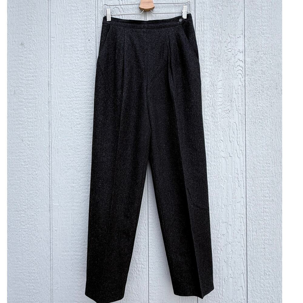 vintage ORVIS dark charcoal gray 100% wool classic high rise lined trouser pants